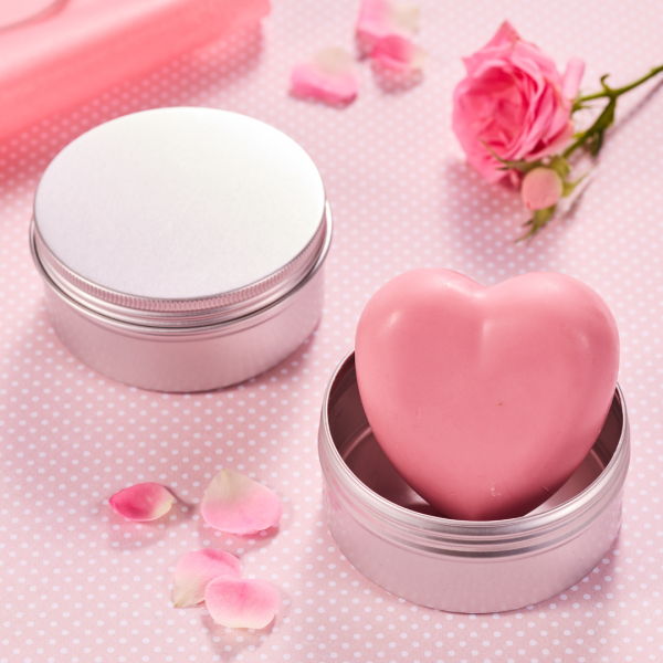 Różane mydło w kształcie serca