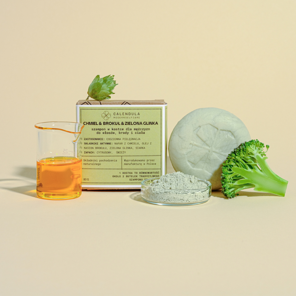 Szampon w kostce DLA MĘŻCZYZN DO WŁOSÓW, BRODY I CIAŁA od Calendula